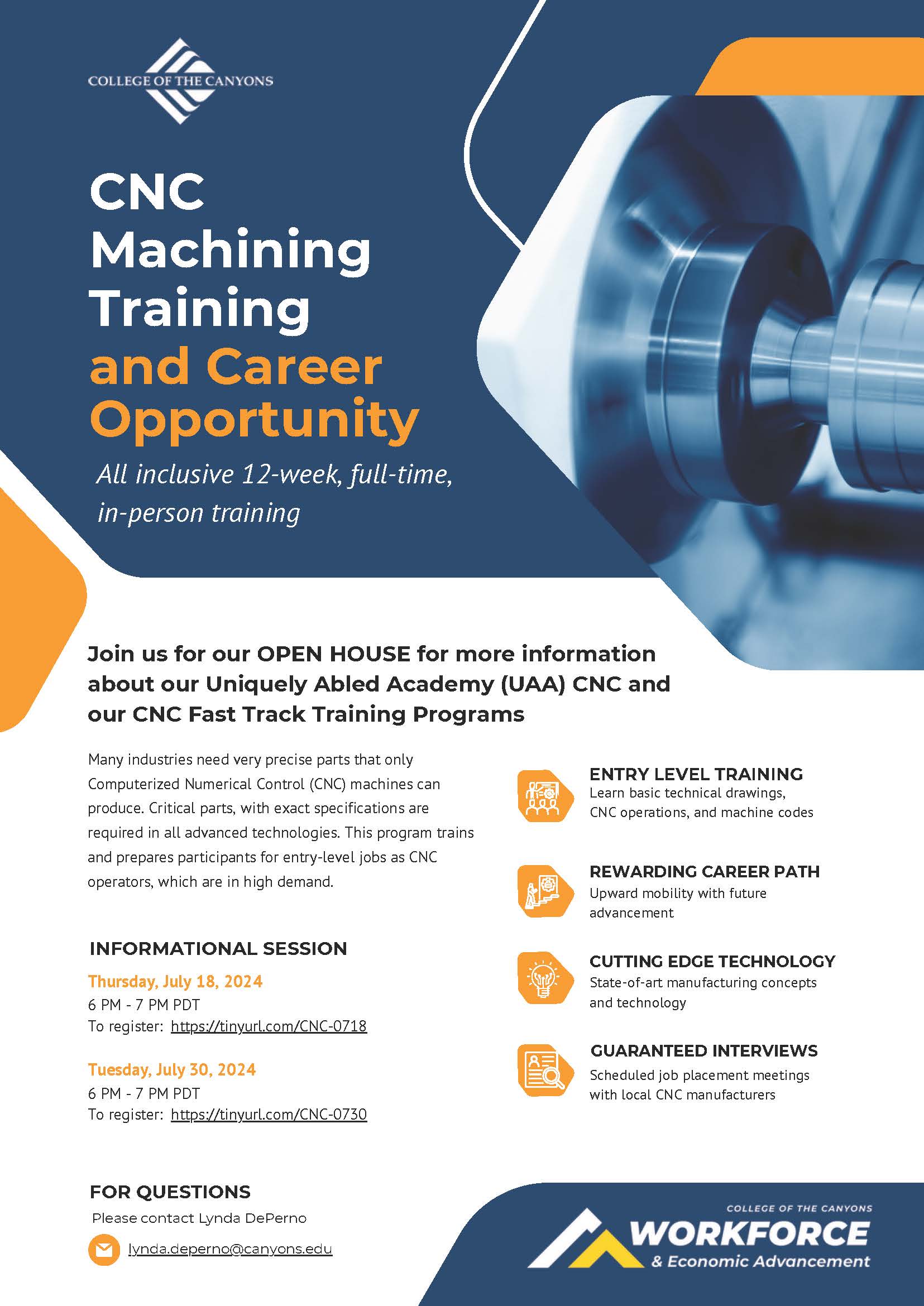 CNC Fast Track Open House Flyer